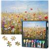 TISHIRON Puzzle da 1000 pezzi per adulti Wildflower - Puzzle da 1000 pezzi, difficile difficile difficile da sfidare Bloom Plant Theme (70 x 50 cm), regalo per la serata di gioco e decorazione per la casa