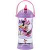 Disney Store Official Bicchiere con cannuccia ed effetto palla di neve Minni e Paperina, base glitterata, H 19 cm, capienza 310 ml, adatta per bambini dai 4 anni in su