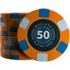 Bullets Playing Cards, 25 X Ceramica Poker Chip Richie, valore 50, per set da poker, 10 g, 4 cm di diametro (arancione)