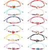 Hopton 12 bracciali dell'amicizia, bracciali per bambini, braccialetti intrecciati regolabili, per compleanni, per ragazzi e ragazze (gatto colorato)