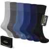 LOFIR Calzini Uomo Eleganti Cotone: Calze Classiche Business Traspiranti senza Elastico Senza Cuciture Confezione Regalo per Affari Ufficio Lavoro 6 Paia Multicolore Taglia 43-46