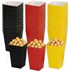 CATZUM 30 Scatole di Cartone per Popcorn Colorate, 5x7x11.6cm, per Cinema a Casa, Feste e Snack, Rosso/Blu/Giallo