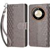 KENHONER Compatibile Cover con Honor Magic 6 Lite,Cover per Honor X50 5G, Premium Pelle PU Portafoglio Flip Libro Custodia Cover per Honor X9b [Protezione Completa] - Grigio