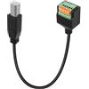 QIANRENON Adattatore USB B Quick Connect senza saldature, cavo corto USB tipo B 2.0 maschio a terminale a crimpare a 5 pin, connettore per morsettiera a molla USB B, per fai da te/riparazione porta