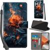 PHINIENLAND Cover per Xiaomi Redmi Note 13 Pro Plus 5G Case PU Pelle Custodia [Kickstand] [Chiusura magnetica] [Slot per Schede], Portafoglio Flip Custodia per Redmi Note 13 Pro+ 5G,Fiamma