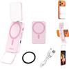 ULANZI GL01 Luce per telefono, Selfie light quadrati con asta regolabile a 45°, 2500K-6500K, Luce fotografica portatile per creatori vloger nightout, Compatibile con iphone 17/16/15 non promax
