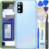 LUVSS Coperchio Copribatteria Scocca Vetro Posteriore Imposta per Samsung Galaxy S20 SM-G981, SM-G980 (Blu)