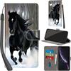 PHINIENLAND Cover per iPhone XR custodia portafoglio Cavallo nero | 3 scomparti carte, 1 tasca banconote, Chiusura magnetica, Supporto, Pelle PU flip cover per iPhone XR