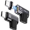 DuHeSin Adattatore magnetico USB-C da 240 W (2 pezzi) ad angolo retto, 24 pin, con USB4, 40 Gbit/s, 8K, 60 Hz, per iPhone serie 15, Thunderbolt 3/4, MacBook Pro/Air e altri dispositivi di tipo C