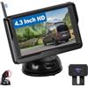 Hodozzy Kit Telecamera Retromarcia Senza Fili con 4,3'' IPS Monitor, Telecamera di Backup Impermeabile IP69 Segnali Digitali Stabili,Visione Notturna con Grandangolare, Telecamera per Auto/RV/Camper