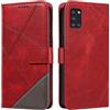 XINNI Cover per Samsung Galaxy A31 Custodia, Cellulare Libro Antiurto Flip Pelle PU/TPU, Portafoglio Flip Magnetica Case, Rosso
