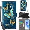 PHINIENLAND Cover per Honor 90 Lite / X50i 5G Case PU Pelle Custodia [Kickstand] [Chiusura magnetica] [Slot per Schede], Portafoglio Flip Custodia per Honor 90 Lite,Farfalla verde