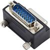 cablecc Connettore DB 15pin DSUB RS232 D-subminiaturizzato maschio a femmina vite fino a 90 gradi adattatore di estensione angolato