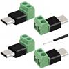 GELRHONR Adattatore terminale a vite da USB C a 2 pin, 5 V tipo C a 2 pin senza saldatura per fai da te, riparazione USBC e piccoli elettrodomestici, 4 pezzi