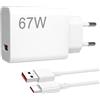 Kryolithm Caricabatterie USB C per Xiaomi 67W con cavo Type-C da 2 m per Xiaomi Civi 4 Pro/Civi 3 /Civi 2/Mix Fold 4/Mix Fold 3/Mix Flip/Mix Flip 2, Red-mi Note 13 Pro/K60/K60E