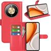 Fertuo Cover per Honor Magic 8 Lite 5G, Custodia Portafoglio Cover a Libro in Pelle Flip Case Sottile con Silicone Bumper, Fibbia Magnetica, Porta Carte e Kickstand, Rosso