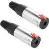 QIANRENON Blocco da 6,35 mm, presa stereo, adattatore per saldatura, bloccabile, 1/4, TRS, 6,35 mm, connettore per saldatura a 3 poli da 6,35 mm, per fissaggio fai da te TRS/TS 6,35 mm, 2 pezzi