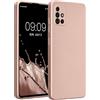 kwmobile Custodia Compatibile con Samsung Galaxy A51 Cover - Protezione Back Case Morbida - Silicone TPU Effetto Metallizzato Oro Rosa Metallizzato