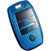 KUNIO Keyless - Custodia portachiavi adatta per Kia Sportage Rio NIRO Sorento Stonic Ceed 2 Picanto GT Line Picanto X-line Soul K3 KX3, cover portachiavi in TPU, 3 tasti A, blu