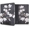 kwmobile Custodia eReader Compatibile con Kobo Forma Cover - eBook Reader Flip Case - marrone grigio/bianco/grigio scuro - Magnolie
