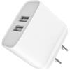 JAYM - Caricatore doppio rapido 12W 2 USB 2.4A per Apple iPhone 16, Samsung, Android, tablet - bianco per iPad Pro, iPhone 16/15/14/13 Plus Pro Max, Galaxy S24/S23/S22, Note20, Pixel, Apple Watch