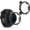 kwmobile 2x Custodia Rigida Smartwatch Compatibile con Garmin Forerunner 955 Solar Cover - Case Vetro Temperato Orologio Fitness - nero/verde scuro