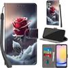 Haninsuze Custodia a libro per Samsung Galaxy A25 5G, in pelle PU, pieghevole, con scomparto per carte di credito, supporto e protezione per fotocamera, rosa