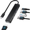BHHB M80 Hub USB C HDMI 4K/ PD 100W Carica/USB 3.0 5Gbps/ 2*USB 2.0, Hub USBC 5 in 1 Adattatore Multiporta Type C Docking Station Compatibile con MacBook Pro/Air M4 M3 M2 M1, Mac, iMac, iPad, iPhone