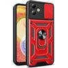 HONLEN Custodia Adatta per Motorola Moto g14 (6.5 Inches), Cover per PC Armor Anello kickstand con Base Magnetica - Rosso