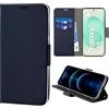 N NEWTOP Cover Compatibile con Samsung Galaxy S25, HQ Lateral Custodia Libro Flip Chiusura Magnetica Portafoglio Simil Pelle Stand Protezione Completa Case TPU Anti Urto Guscio Base Porta (Blu)