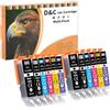 D&C 580 581 XXL Cartucce d'inchiostro Compatibili per Canon PGI-580 CLI-581 Cartucce per Canon Pixma TS8350 Cartucce per TS8150 TS8151 TS8152 TS8250 TS8251 TS8350 TS8350a TS8351 TS8352, 12 Pezzi