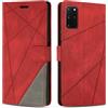 SONWO Cover per Samsung Galaxy S20 Plus/Galaxy S20+, Flip Caso in PU Pelle Case Cover Custodia con Slot per Schede e Supporto Stand per Galaxy S20 Plus/Galaxy S20+, Rosso
