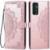 HONLEN Custodia per Samsung Galaxy A14 5G / A14 (4G) Cover, (6.6 Inches) Premium PU Pelle Wallet Magnetica Flip Case con Stampata Mandala, 3 Slot Schede, Stand Cover