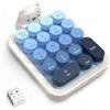 FELiCON AF18 - Blocco numerico, Wireless Mini Tastierino Numerico Portatile con Tasti Rotondi Retrò 18 e Ricevitore USB 2.4G, gradiente blu