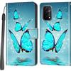 Haninsuze Cover per Oppo A54 5G / A74 5G, Custodia Interno TPU Antiurto Portafoglio con Disegni [schede Fessura] [Supporto Stand] Cover Libro in PU Pelle (farfalla)