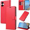 KKEIKO Cover per Samsung Galaxy A06 5G, Antiurto Custodia in PU Pelle con Blocco RFID, Magnetico Protettiva Cover per Samsung A06 5G, Rosso