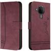 Bravoday Cover per Nokia 3.4/5.4, Flip Custodia in Pelle PU Portafoglio Custodia per Nokia 3.4/5.4, con Slot per Schede, Vino Rosso