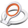 KOEMCY Anello Magnetico Cellulare Cavalletto Per Smartphone Portacellulare Con Anello In Silicone Magsafe Ring Supporto Cellulare Da Tavolo Magnetic Phone Stand(Argento & Arancione)