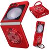 Yarxiawin Custodia per Samsung Galaxy Z Flip 7 FE con Cavalletto (Rosso)
