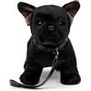 Uni-Toys - Eco-Line - Bulldog francese (nero) - con guinzaglio - 26 cm (lunghezza) - Cane di peluche - Peluche