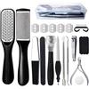 Leipple Kit Pedicure Professionale da 20 Pezzi Lime in Acciaio Inossidabile Kit di Strumenti che Rimuove la Pelle Dura e Morta, Raspa per il Piede Cura dei Piedi Kit per Pedicure da Salone