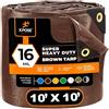 Xpose Safety Telone di copertura in poliestere marrone super resistente, 3 m x 3 m, spesso impermeabile, resistente ai raggi UV, resistente agli strappi e agli strappi, con occhielli e bordi