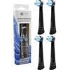 Humble Earth - Testine di ricambio compatibili con spazzolino elettrico Oral-B serie iO 2-10, setole morbide (nero - confezione da 4)
