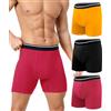 JODUCE Boxer uomo anti-incontinence 150ml in cotone, lavabili, assorbenti, riutilizzabili, impermeabili alle perdite. Pacco da 3, multicolore02, taglia XL
