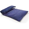 uncn Cuscino con noccioli di ciliegia, forno a microonde, 32 x 17 cm, 640 g, con fodera lavabile, colore: blu navy, lavanda e menta