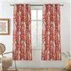 DriftAway Christopher - Tenda oscurante a risparmio energetico, con motivo floreale, con pavone, 2 strati, 2 pannelli, 150 x 150 cm, colore: Rosso