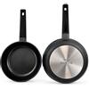 Nerthus FIH 1681 set padelle in alluminio pressofuso Ø 20-24 cm antiaderenti Quantanium adatte induzione gas vetroceramica manico ergonomico resistente al calore