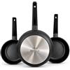 Nerthus FIH 1683 set padelle in alluminio pressofuso Ø 18-22-26 cm antiaderenti Quantanium adatte induzione gas vetroceramica manico ergonomico resistente al calore