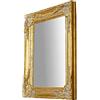 Biscottini Specchio vintage da parete L28xPR5xH32,5 cm Made in Italy - Specchio shabby bianco anticato - Specchiera bagno a muro - Specchio da parete