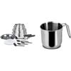 Lagostina Ingenio Inox Set di Pentole e Padelle in Acciaio Inox, 20 Pezzi & Every Bollilatte Ø 12 cm in Acciaio Inox 18/10 con Fondo Lagoseal Plus